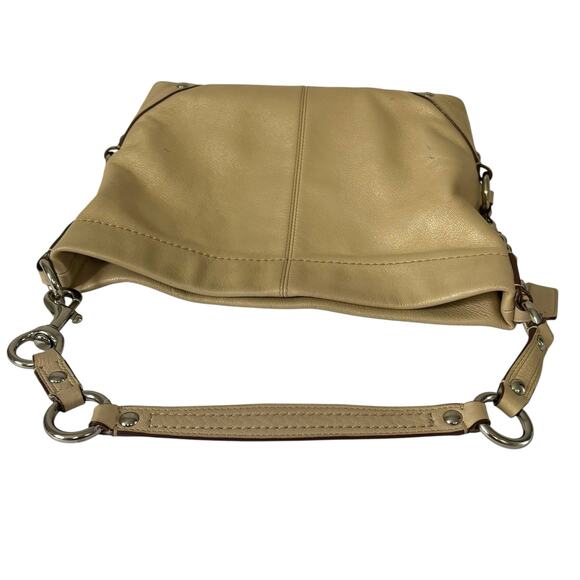 Coach Carly Hobo Bag Cream Silver Leather Shoulder Bag Metallic F15251 - Picture 6 of 14